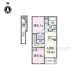 ロジュマン・ボヌール 2階2LDKの間取り