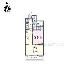 ガレーナ 3階1LDKの間取り