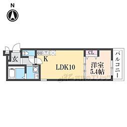 近鉄奈良線 瓢箪山駅 徒歩5分の賃貸アパート 2階1LDKの間取り