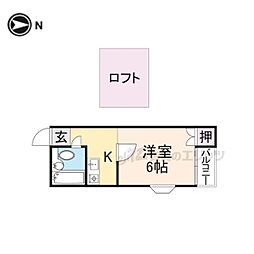 みすずコーポ2 1Kの間取図画像