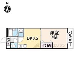 近鉄大阪線 桜井駅 徒歩2分の賃貸マンション 3階1DKの間取り