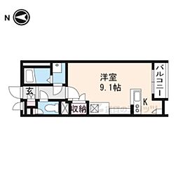 レオネクストノーム ワンルームの間取図画像