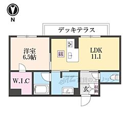 クオレール 1LDKの間取図画像