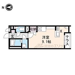 レオネクストノーム ワンルームの間取図画像