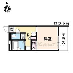 レオパレスハートピア15 1Kの間取図画像