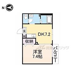 ロイヤルコート宮田 1DKの間取図画像