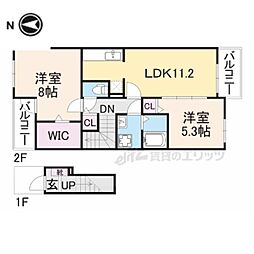 アルブルポルテ 2LDKの間取図画像