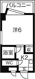 ブルネンハイム 1Kの間取図画像