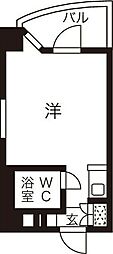 プレスイン篠原橋 1Kの間取図画像
