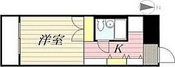 メゾン・ド・セレブラルB棟 ワンルームの間取図画像