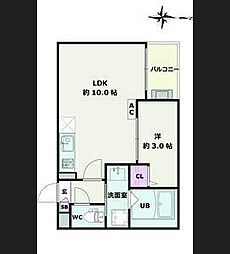 Jack atsutakoshinI 1LDKの間取図画像