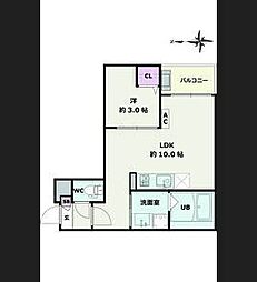 名古屋市熱田区古新町2丁目アパート 1LDKの間取図画像