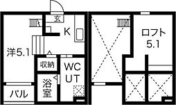 M.Kオリオン名古屋 1Kの間取図画像