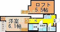 ハーモニーテラスフェリーチェマルヴァタカバタ 1Kの間取図画像