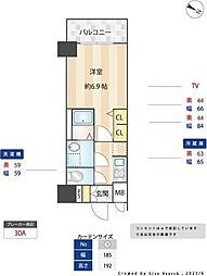 S-RESIDENCE神宮西駅前ascent 1Kの間取図画像