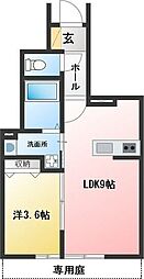 AVANTIA Sage 中島新町 1LDKの間取図画像