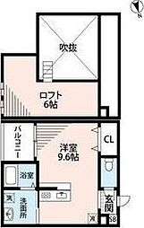 Win荒子 ワンルームの間取図画像
