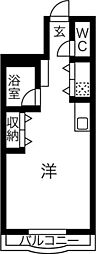 横堀ハイム ワンルームの間取図画像