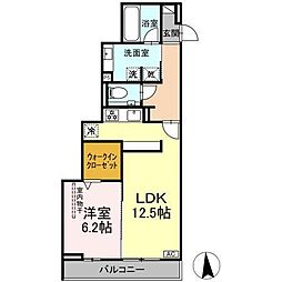 セレスティア南荒子 1LDKの間取図画像