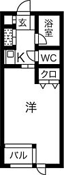 レオプレジオ 1Kの間取図画像