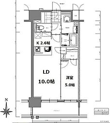 S-RESIDENCE亀島駅前blaze 7階1LDKの間取り