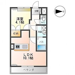 フォレスト・ヴィラ 1階1LDKの間取り