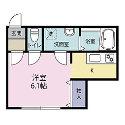 エルバード石川 0202 2階1Kの間取り