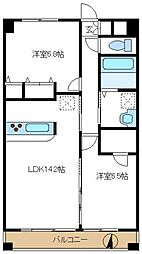 ベルフルール 2LDKの間取図画像