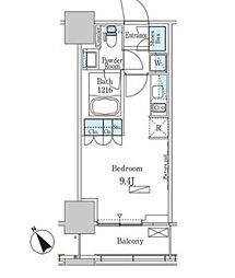 パークアクシス横濱関内スクエア ワンルームの間取図画像