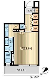 HF新横浜レジデンス 1Kの間取図画像