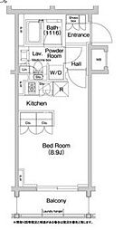 JR総武線 浅草橋駅 徒歩7分の賃貸マンション 7階ワンルームの間取り