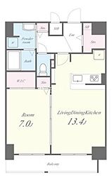 ティーエス1 1LDKの間取図画像