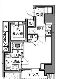 S-RESIDENCE新御徒町East 1Kの間取図画像