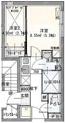 谷田部ビル 2Kの間取図画像