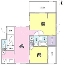 フェリチターレ 2LDKの間取図画像