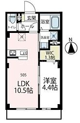 ベアレステ川崎 5階1LDKの間取り