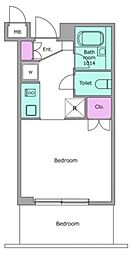 レジディア川崎 ワンルームの間取図画像