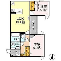DPaina子母口 2LDKの間取図画像