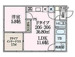 Branch+ 1LDKの間取図画像
