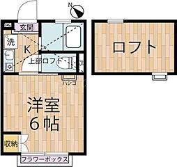 ピュアハウス岸谷 1Kの間取図画像