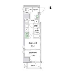 川崎市川崎区東田町マンション 2Kの間取図画像