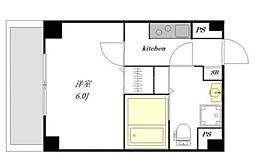 川崎レジデンシィズ 1Kの間取図画像