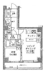 アイルグランデ南大井 1LDKの間取図画像