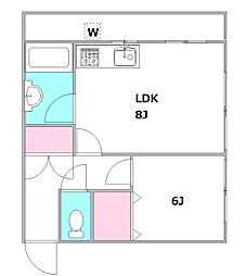 サンクレスト目黒 1LDKの間取図画像