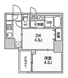 SYFORME大井町2 1DKの間取図画像