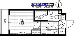 ステージファースト池上西アジールコート ワンルームの間取図画像