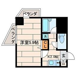 エクセリア馬込 1Kの間取図画像