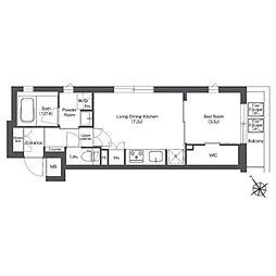 COMFORIA不動前 1DKの間取図画像