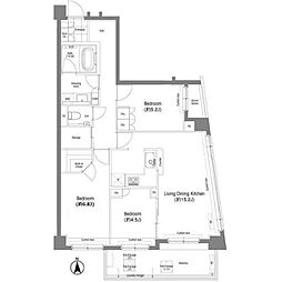 戸越銀座プレイス 3LDKの間取図画像