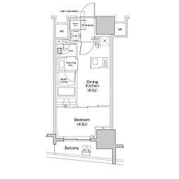 ザ・パークハビオ大森町 7階1DKの間取り